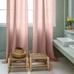 Rideau en lin rose 150x350 cm Rideau en lin rose 150x350 cm