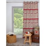 Rideau montagne iseron rouge 140x240cm