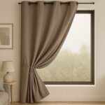 Rideau occultant ignifug� polyester taupe 140x180 cm