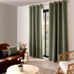 Rideau occultant et isolant uni 140x240cm kaki Rideau occultant et isolant uni 140x240cm kaki