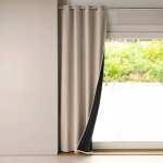 Rideau occultant en polyester beige 140x250cm