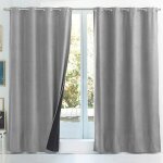 Rideau occultant en polyester gris moyen 140x240cm