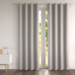 Rideau occultant en polyester gris perle 135x260