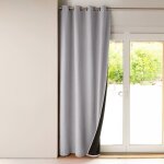 Rideau occultant en polyester gris perle 140x250cm