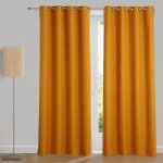 Rideau occultant en polyester jaune miel 140x240cm Rideau occultant en polyester jaune miel 140x240cm