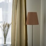 Rideau occultant et thermique chin� polyester beige 140x260 cm