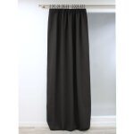 Rideau occultant total effet lin galon fronceur gris mc713 130x260