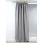 Rideau occultant total effet lin galon fronceur gris mc733 130x260