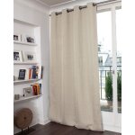 Rideau occultant total effet lin oeillet beige mc632 130x260