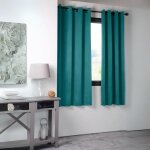 Rideau occultant uni 210gr / m2 polyester bleu canard 135x250 cm Rideau occultant uni 210gr / m2 polyester bleu canard 135x250 cm