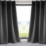Rideau occultant uni 210gr / m2 polyester gris anthracite 140x280 cm
