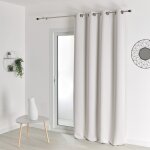 Rideau occultant uni polyester blanc cass 140x260 cm