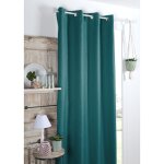 Rideau occultant uni tramé polyester bleu canard 140x260 cm Rideau occultant uni tramé polyester bleu canard 140x260 cm