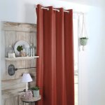 Rideau occultant uni tramé polyester terracotta 140x260 cm Rideau occultant uni tramé polyester terracotta 140x260 cm