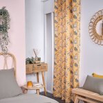 Rideau oeillets floral coton indian flowers 140x240 cm Rideau oeillets floral coton indian flowers 140x240 cm