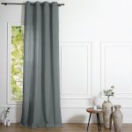 Rideau  oeillets gaze de coton bleu orage 140x290