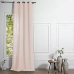 Rideau  oeillets gaze de coton rose 140x240