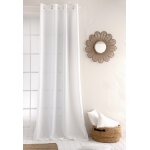Rideau  oeillets en lin blanc 150x270 cm
