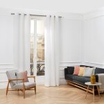 Rideau  oeillets en lin blanc 200x280 cm