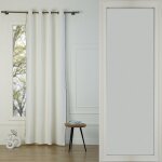 Rideau  oeillets lin lav blanc & noir 140x290
