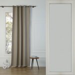 Rideau  oeillets lin lav naturel & noir 140x290