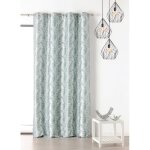 Rideau  oeillets aux motifs palmes polyester bleu 145x250 cm