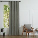 Rideau à oeillets velours de coton vert de gris 135x290 Rideau à oeillets velours de coton vert de gris 135x290