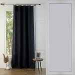 Rideau panneau lin lav� fusain 140x260