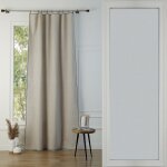 Rideau panneau lin lav� naturel & noir 140x260