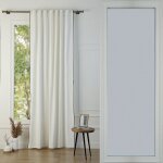 Rideau � passant toile de coton blanc & noir 140x260