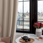 Rideau phonique occultant et thermique  moondream  galon fronceur