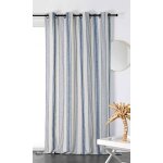 Rideau ray� toile � matelas bleu