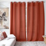 Rideau tamisant aspect gaufré terre cuite 135x240cm Rideau tamisant aspect gaufré terre cuite 135x240cm