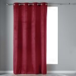 Rideau tamisant en velours ras bordeaux 140x240 cm Rideau tamisant en velours ras bordeaux 140x240 cm