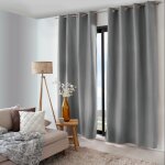 Rideau thermique doublé polyester gris 240x135cm Rideau thermique doublé polyester gris 240x135cm