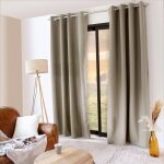 Rideau thermique en microfibre doubl�e polyester naturel 135x240 cm