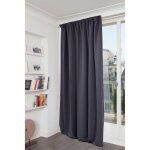 Rideau thermique occultant galon fronceur gris mc713 140x300