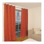 Rideau thermique occultant jacquard orange 140x260 cm Rideau thermique occultant jacquard orange 140x260 cm