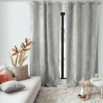 Rideau thermique et occultant en velours gris clair 140 x 260 cm Rideau thermique et occultant en velours gris clair 140 x 260 cm