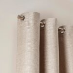 Rideau tissage toile  l'effet satin beige 145x277 cm