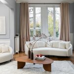 Rideau tissage toile  l'effet satin beige 145x277 cm