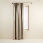 Rideau tissage toile  l'effet satin beige 350x280 cm