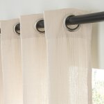 Rideau uni en gaze de coton oeillets � l'unit� 140x260cm beige