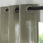 Rideau uni en gaze de coton oeillets  l'unit 140x260cm kaki