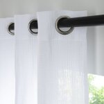 Rideau uni en gaze de coton oeillets  l'unit 140x300cm blanc