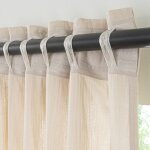Rideau uni en gaze de coton pattes caches  l'unit 140x260cm beige