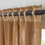 Rideau uni en gaze de coton pattes caches  l'unit 140x260cm camel