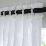 Rideau uni en gaze de coton pattes caches  l'unit 140x300cm blanc