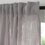 Rideau uni en gaze de coton pattes caches  l'unit 140x300cm gris