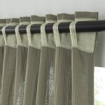 Rideau uni en gaze de coton pattes cach�es � l'unit� 140x300cm kaki